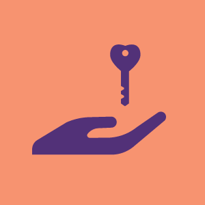 Keys Plan Management Purple Hand on Orange