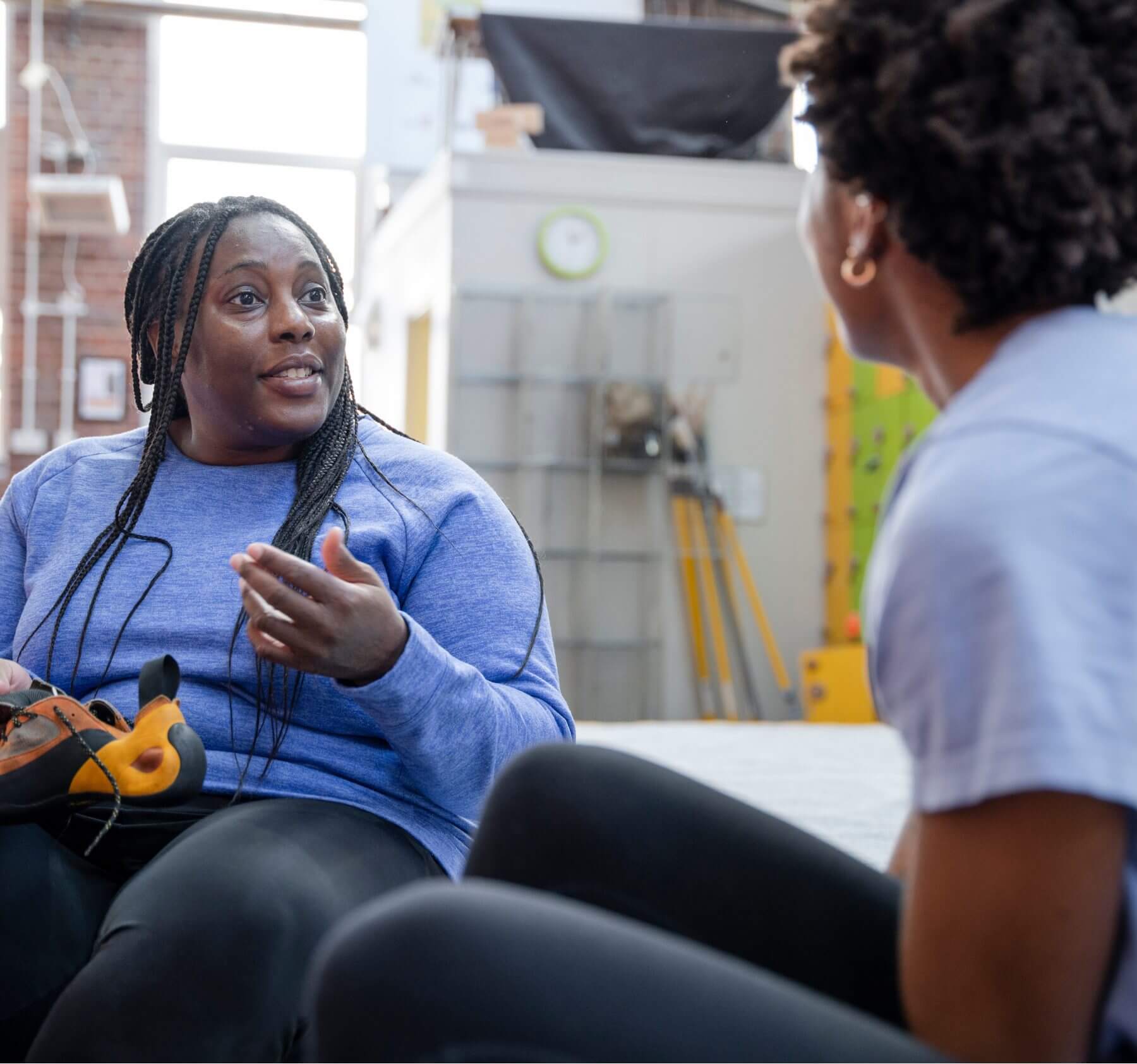 Keys Plan team member talking with a participant